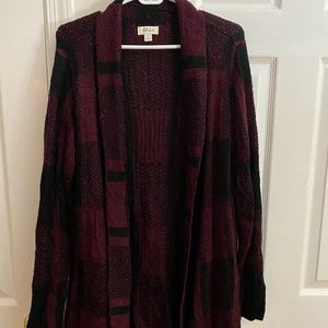 Black and Red Plaid Cardigan
